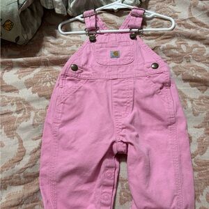Carhartt Kids Overalls in Bright Pink